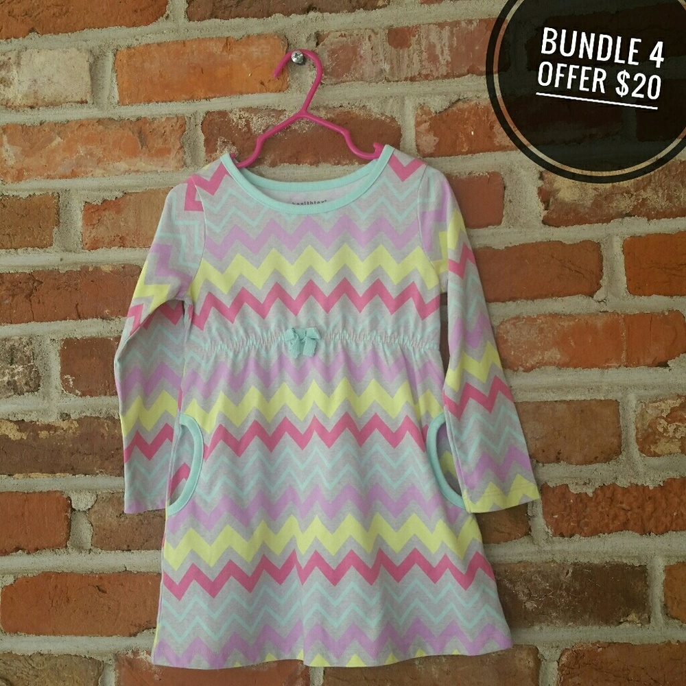 2T Chevron Colorful Toddler Dress